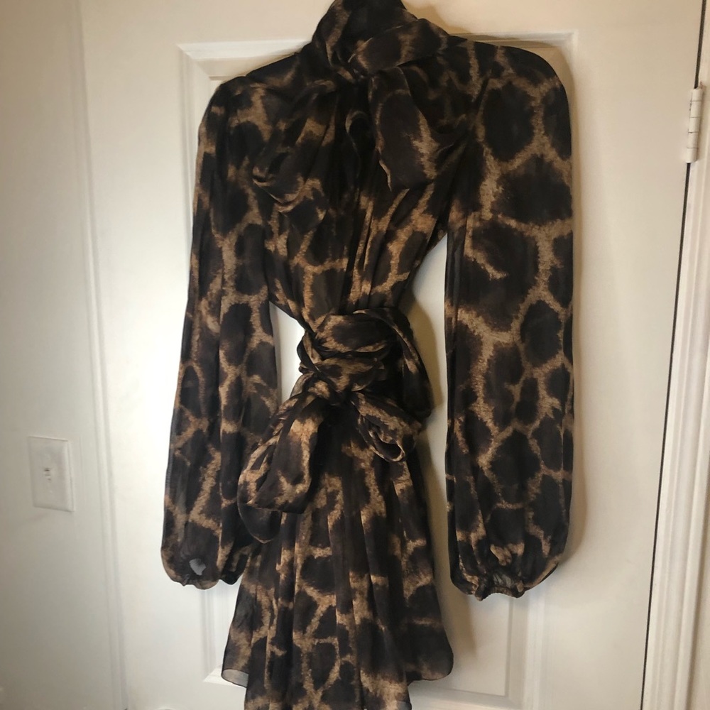 Dolce and Gabbana - Giraffe-Print chiffon dress